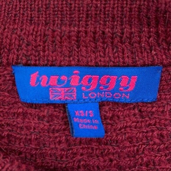 Twiggy London Art to Wear Thick Knit Boho Aztec Pattern Fringe Poncho Sweater - Picture 5 of 7